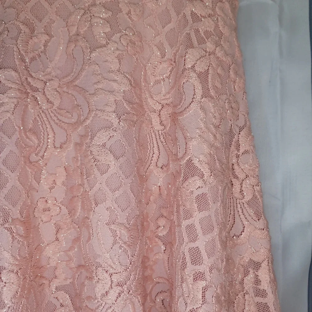 City Studio off the shoulder pink sparkle dress. - Picture 5 of 13